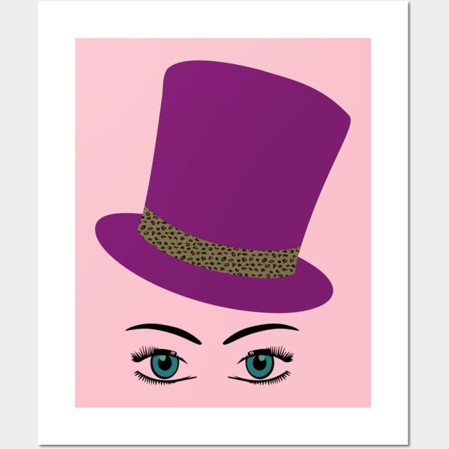 Woman in Pink Top Hat Wall Art by Miozoto_Design